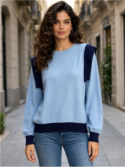 Jersey bicolor hombros a contraste