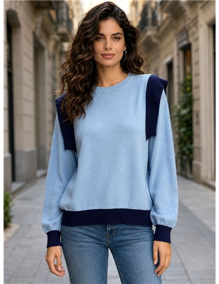 Jersey bicolor hombros a contraste