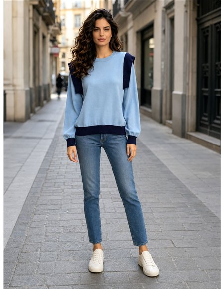 Jersey bicolor hombros a contraste