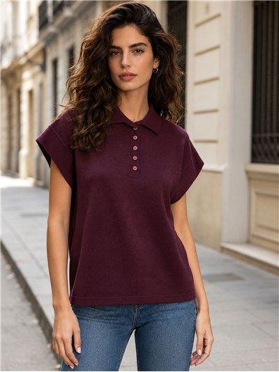 Jersey cuello polo manga corta