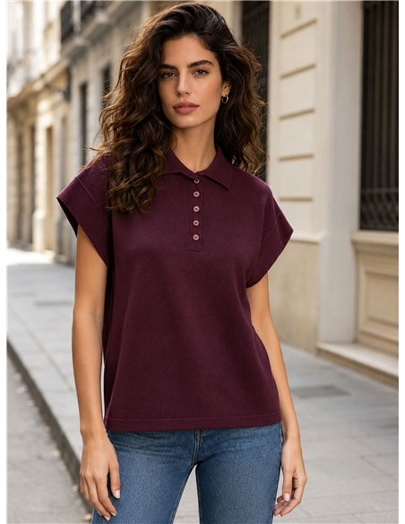 Jersey cuello polo manga corta
