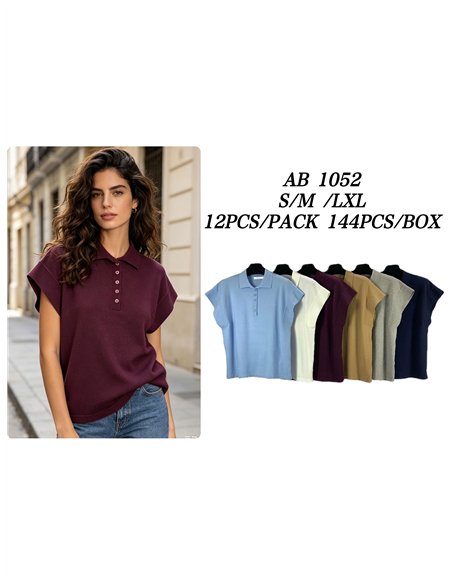 Jersey cuello polo manga corta