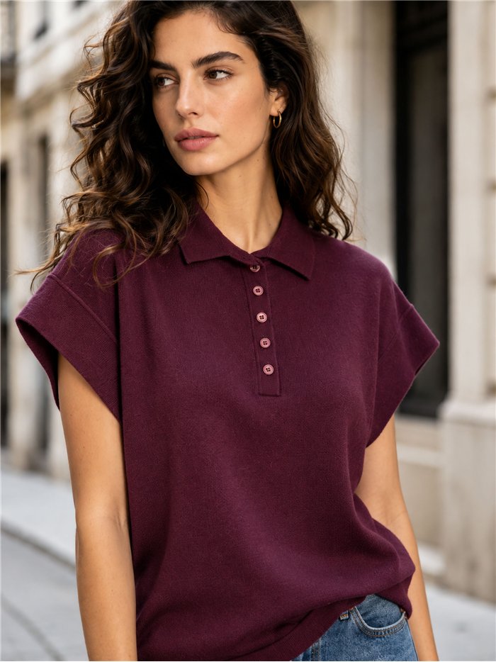 Jersey cuello polo manga corta