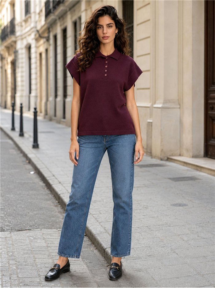 Jersey cuello polo manga corta