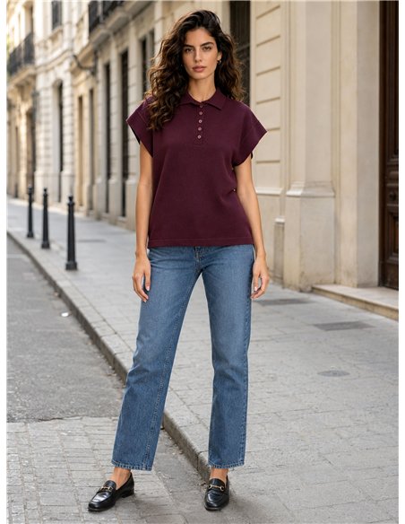 Jersey cuello polo manga corta