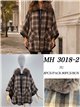 Poncho cuadros cálidos cuello pelo