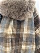 Poncho cuadros cálidos cuello pelo