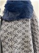 Poncho espiga azul oscuro cuello pelo