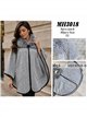 Poncho espiga gris cuello pelo