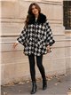 Poncho pata gallo cuello pelo