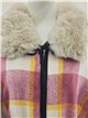 Poncho cuadros rosa cinturón