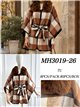 Poncho cuadros camel cinturón