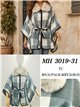 Poncho cuadros teal cinturón