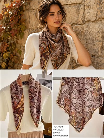 Sciarpa quadrata con motivo floreale paisley 2