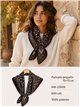 Écharpe carrée marron à motifs cachemire