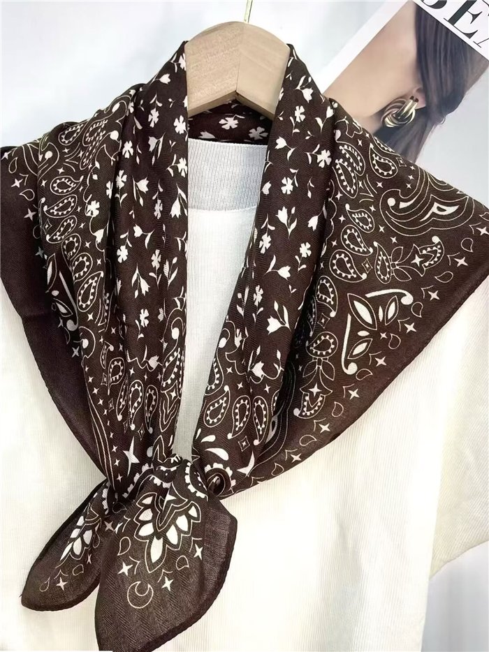 Pañuelo cuadrado paisley marrón