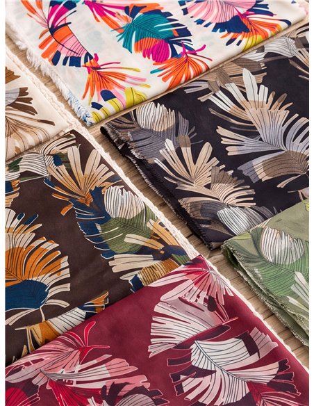 Fular estampado hojas tropicales