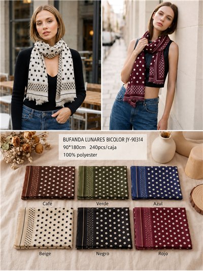 Fular estampado lunares bicolor 2