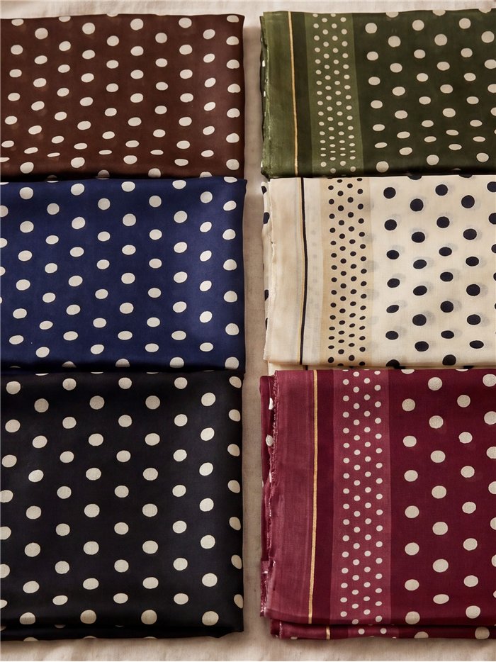 Fular estampado lunares bicolor