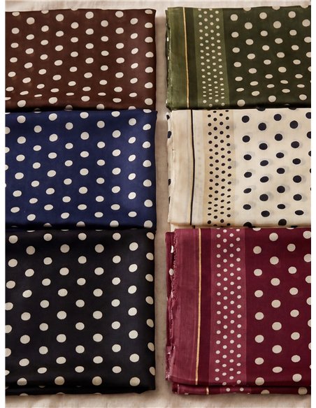 Fular estampado lunares bicolor