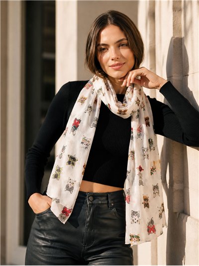 Cat print scarf