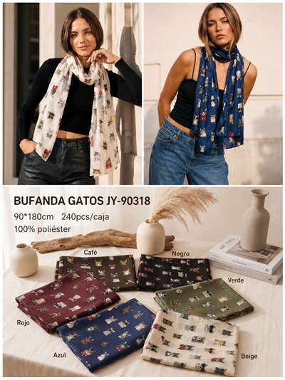 Cat print scarf 2