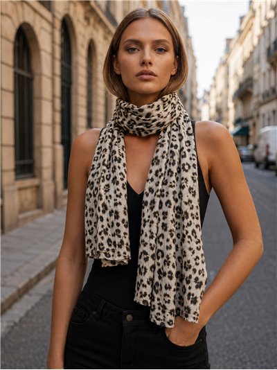 Fular animal print leopardo metalizado