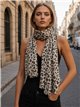 Cachecol com estampa animal de leopardo metálica