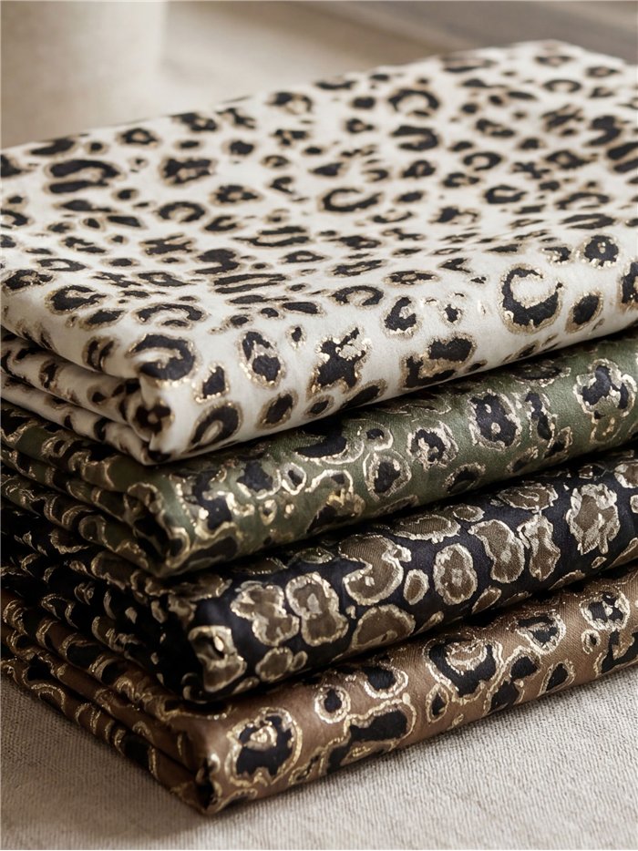 Cachecol com estampa animal de leopardo metálica