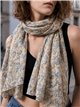 Lenço com estampa metálica de folhas de outono