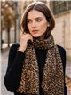 Lenço metálico com estampa de leopardo