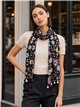 Fular floral con borlas