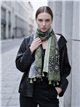 Fular patchwork con borlas