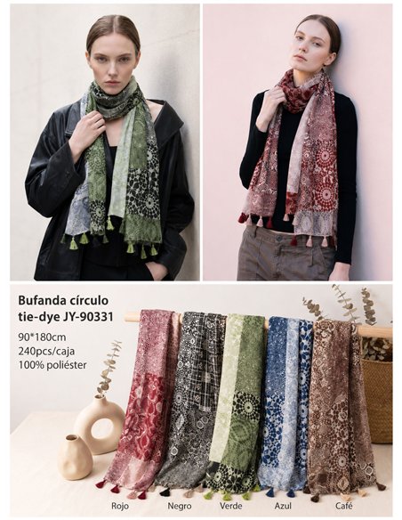 Patchwork-Schal mit Quasten