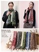 Fular patchwork con borlas