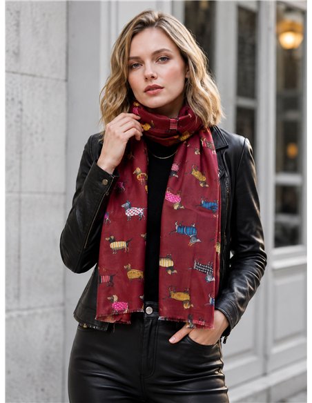 Fular estampado perros salchicha