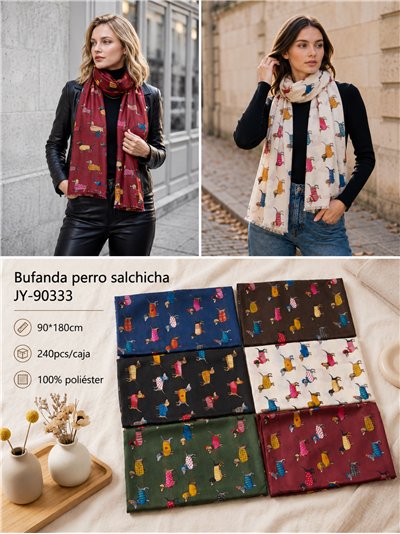 Fular estampado perros salchicha 2