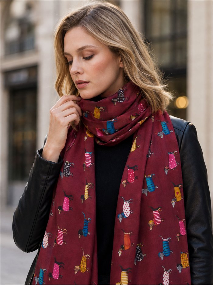 Fular estampado perros salchicha