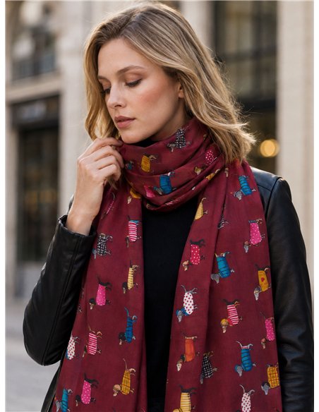 Fular estampado perros salchicha