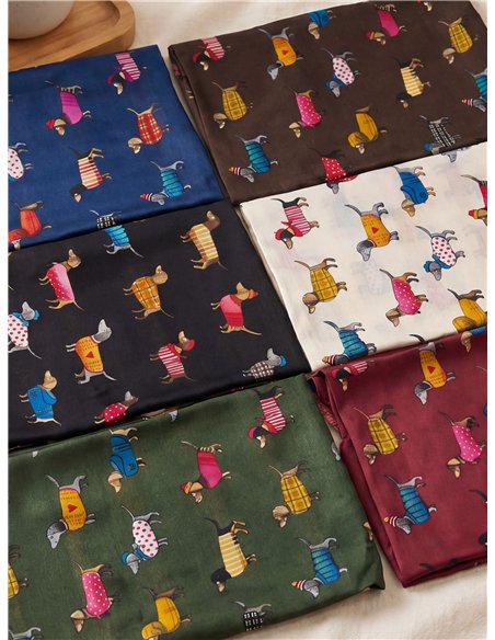 Fular estampado perros salchicha