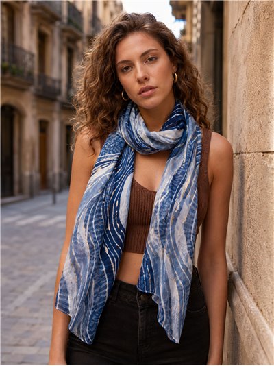 Fular ondas acuarela metalizadas