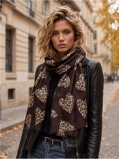 Fular corazones animal print