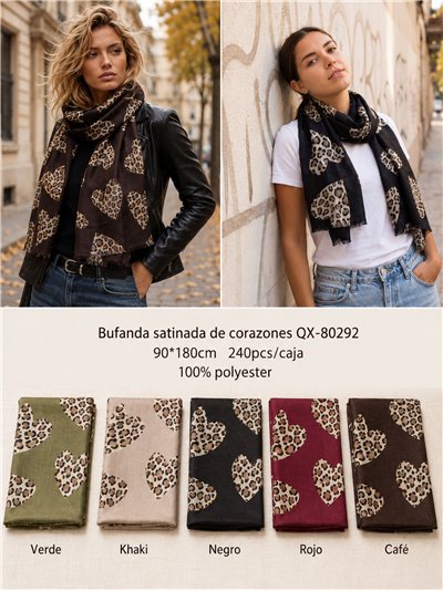 Fular corazones animal print 2