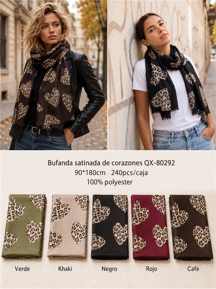 Fular corazones animal print