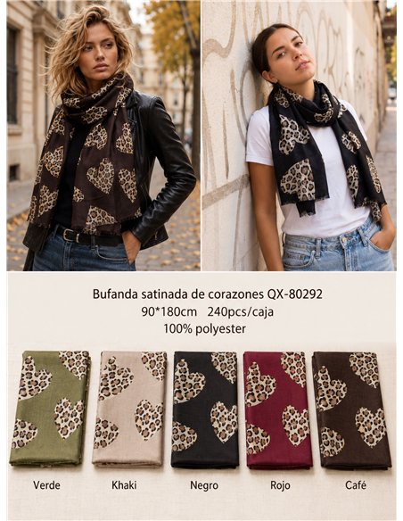 Fular corazones animal print