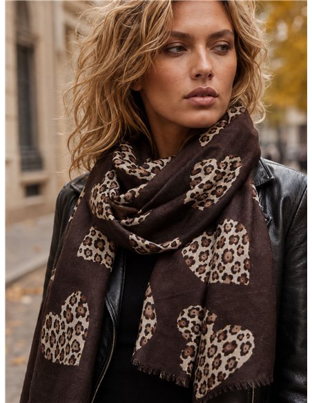 Fular corazones animal print