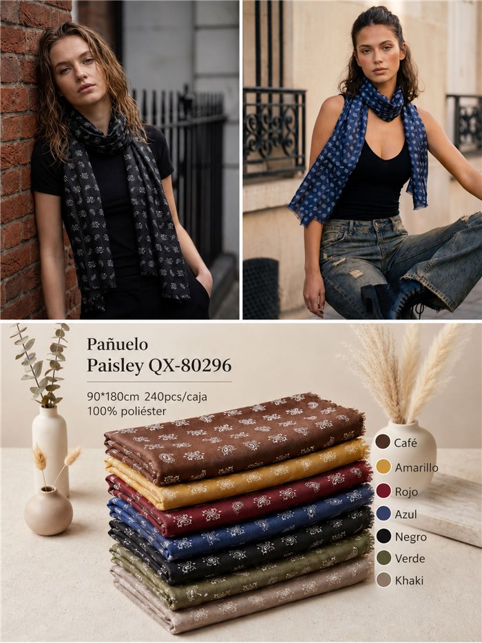 Fular estampado paisley mini