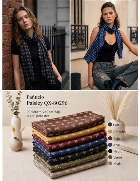 Fular estampado paisley mini