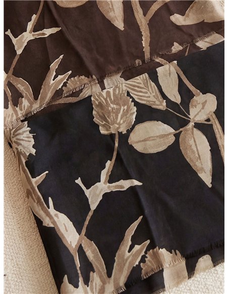 Fular estampado hojas naturales