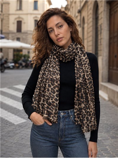 Fular animal print con brillo